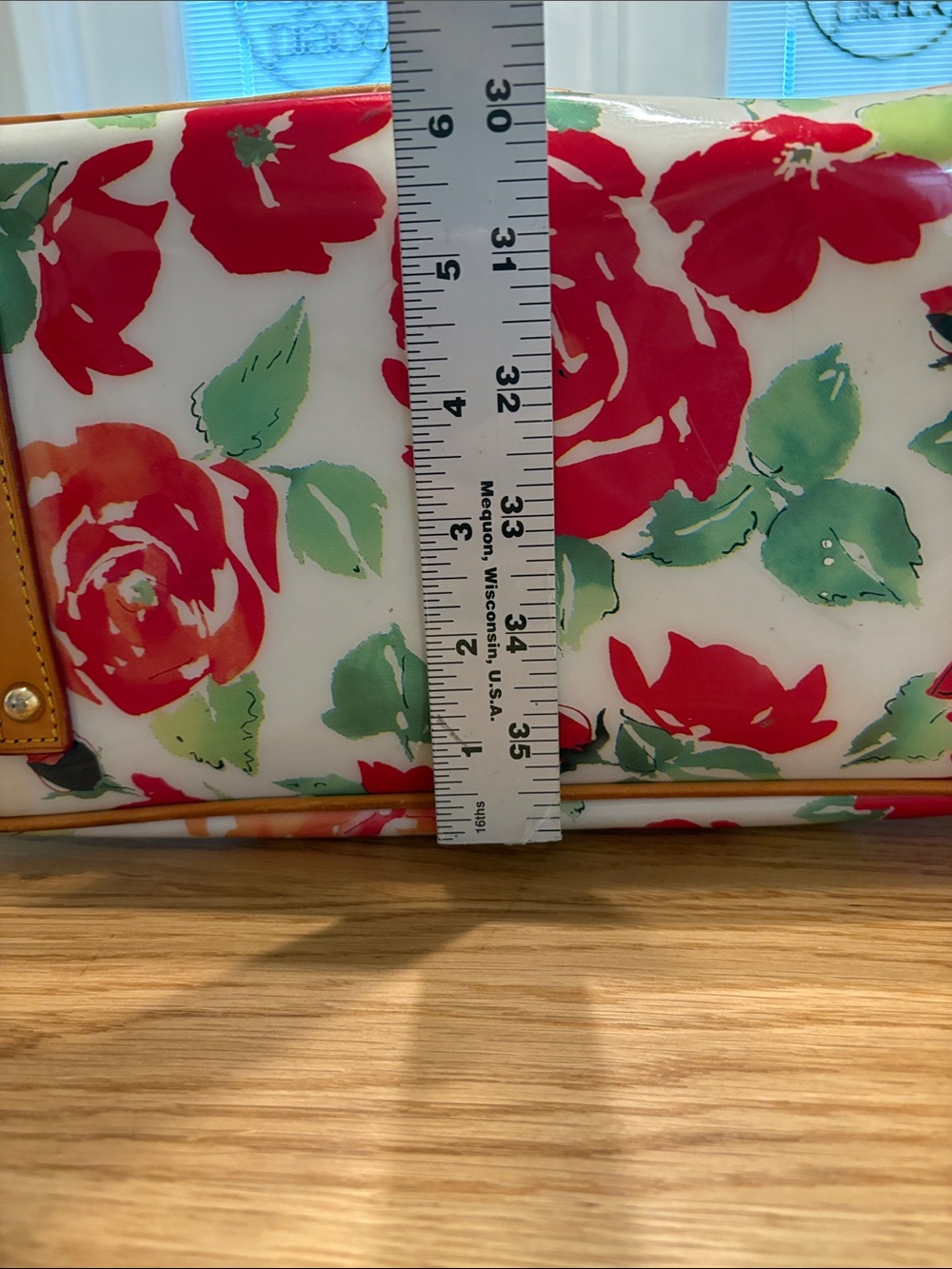 Vintage Dooney & Bourke Floral Tote with Pink, Green, and Orange Accents. - Picture 6 of 16